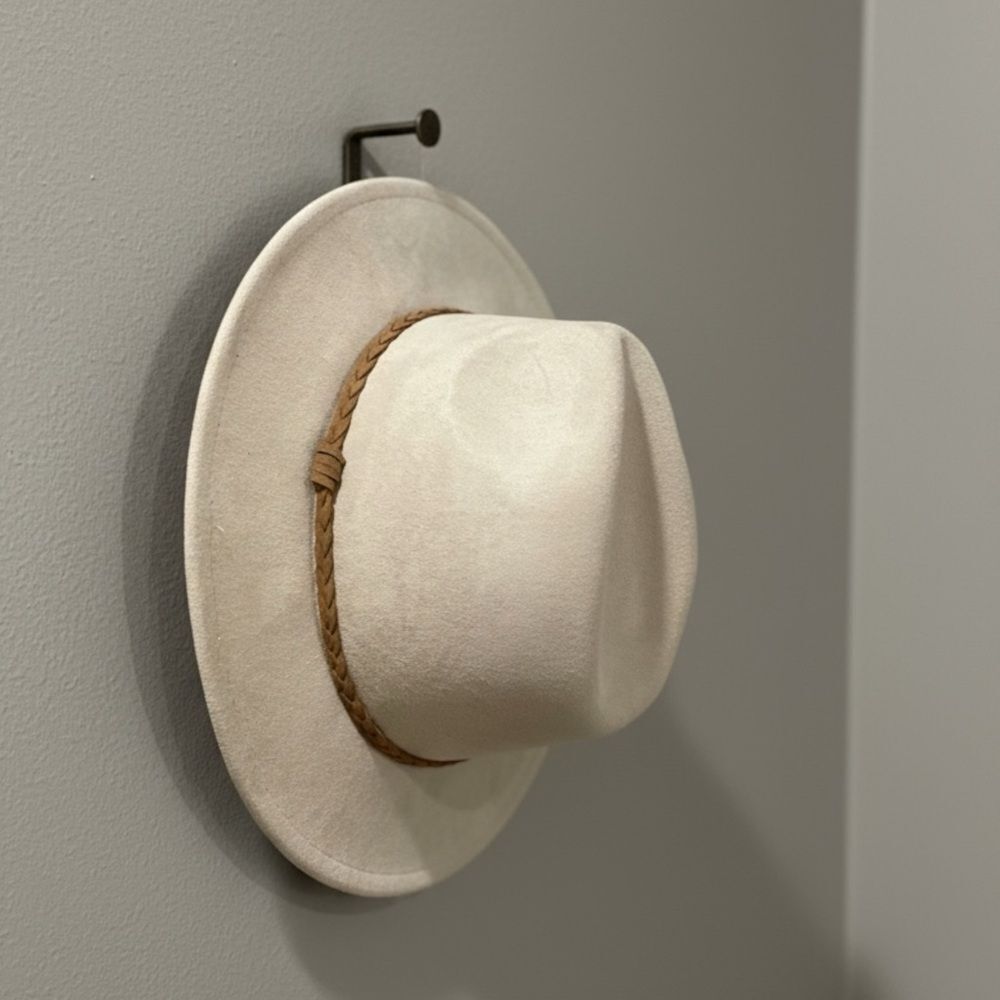 Beige Suede Western Fedora Hat NWT